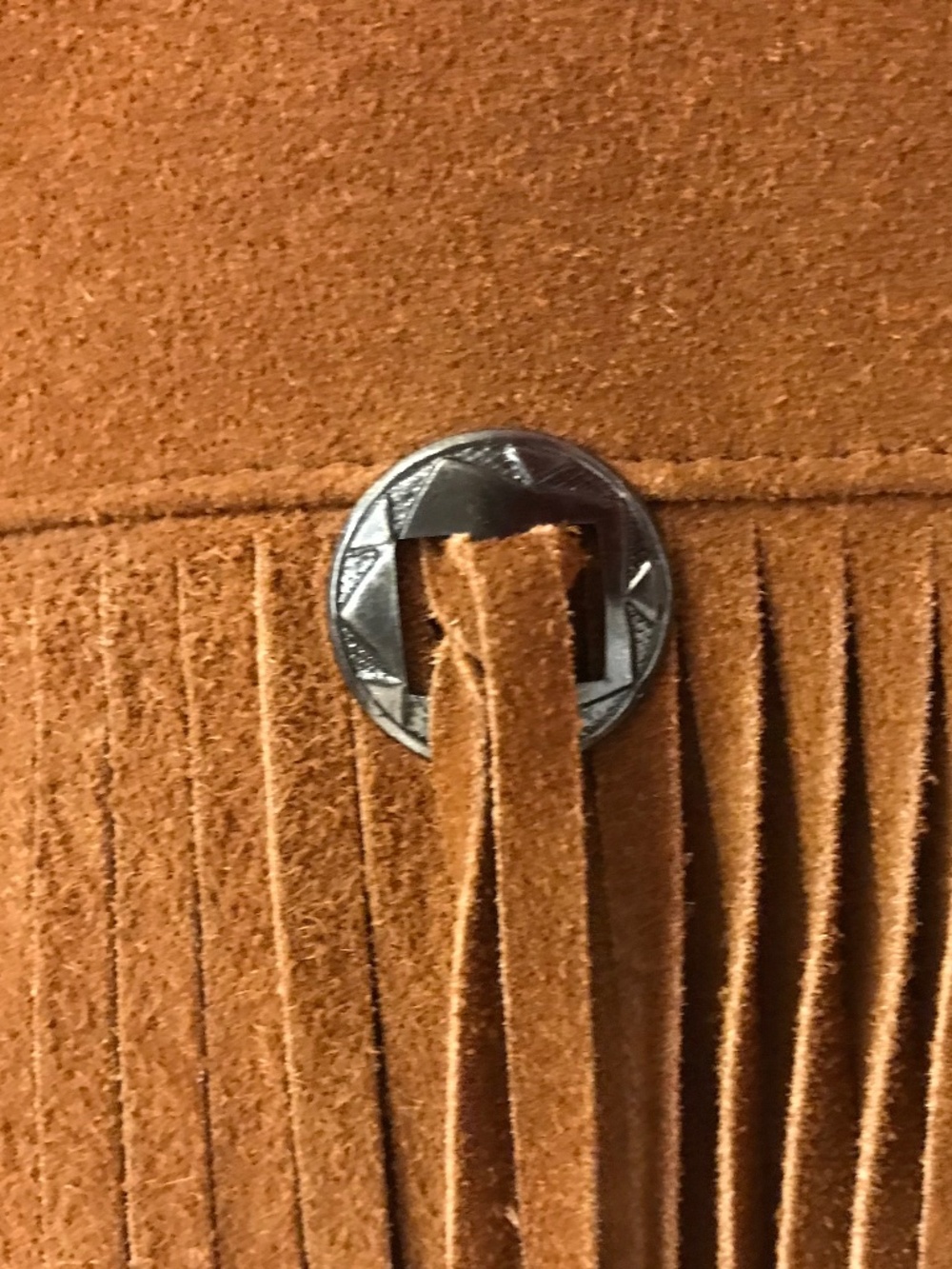 FESTIVAL 🔥VINTAGE WESTERN BOHO LONG FRINGE CONCHO SUEDE STATEMENT JACKET - Picture 8 of 16